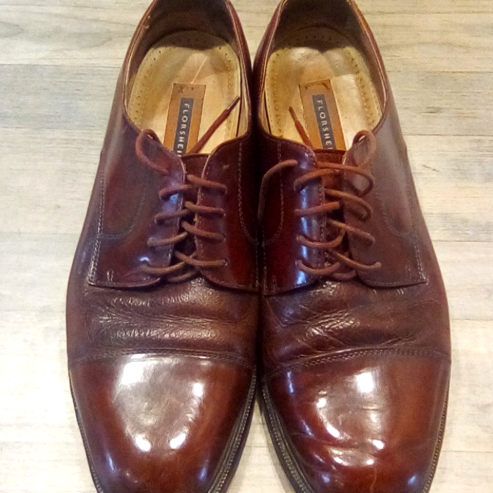 Vintage Florsheim Man y2k Oxford Genuine Leather Bolo Shoes Size 13d